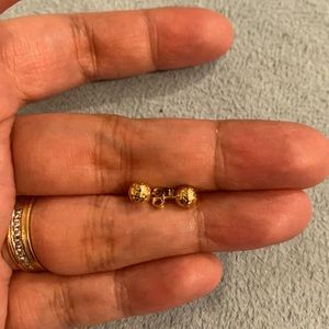 18k Real yellow gold (Saudi) ball earrings